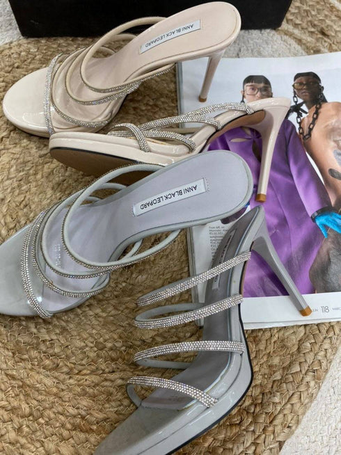 Crystal Embellished Strappy High Heel